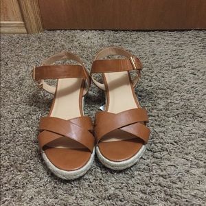 Espadrille Wedge - Size 10 Extra Wide Brown
